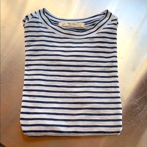 We The Free Blue Striped Tee Size Large